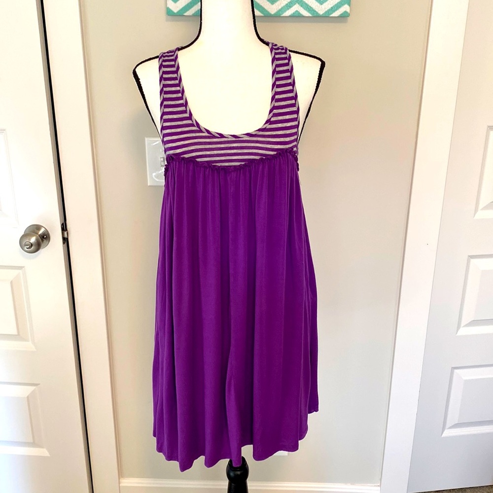 Altar’d State|| Purple/grey razorback tank babydoll dress.